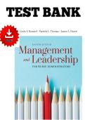Full Test Bank for Management and Leadership for Nurse Administrators 8th Edition by Linda A&period; Roussel&comma; Patricia L&period; Thomas&comma; and James L&period; Harris &lpar;2026&rpar; Complete Chapter-by-Chapter Coverage Verified Questions & Correct Answers Detailed Rationales &sol; Explanati