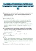FAC 023 ACTUAL EXAM PAPER 2026&NewLine;QUESTIONS WITH ANSWERS GRADED&NewLine;A&plus;&NewLine;