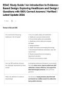 EDAC Study Guide 1 An Introduction to Evidence&NewLine;Based Design&colon; Exploring Healthcare and Design &vert;&NewLine;Questions with 100&percnt; Correct Answers &vert; Verified &vert;&NewLine;Latest Update 2026