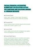FAC1502 FINANCIAL ACCOUNTING&NewLine;ELEMENTARY CALCULATIONS ACTUAL&NewLine;TEST QUESTIONS AND SOLUTIONS GRADED&NewLine;A&plus; PREMIUM RESOURCE