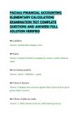 FAC1502 FINANCIAL ACCOUNTING&NewLine;ELEMENTARY CALCULATIONS&NewLine;EXAMINATION TEST COMPLETE&NewLine;QUESTIONS AND ANSWERS FULL&NewLine;SOLUTION VERIFIED&NewLine;