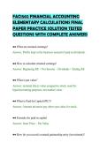 FAC1502 FINANCIAL ACCOUNTING&NewLine;ELEMENTARY CALCULATIONS FINAL&NewLine;PAPER PRACTICE SOLUTION TESTED&NewLine;QUESTIONS WITH COMPLETE ANSWERS&NewLine;