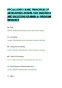 FAC1502 UNIT 1 BASIC PRINCIPLES OF&NewLine;ACCOUNTING ACTUAL TEST QUESTIONS&NewLine;AND SOLUTIONS GRADED A&plus; PREMIUM&NewLine;RESOURCE