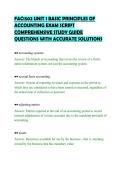 FAC1502 UNIT 1 BASIC PRINCIPLES OF&NewLine;ACCOUNTING EXAM SCRIPT&NewLine;COMPREHENSIVE STUDY GUIDE&NewLine;QUESTIONS WITH ACCURATE SOLUTIONS&NewLine;