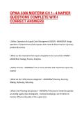 OPMA 3306 MIDTERM CH 1&ndash; 4 NAPIER QUESTIONS COMPLETE WITH CORRECT ANSWERS