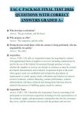 FAC-C PACKAGE FINAL TEST 2026&NewLine;QUESTIONS WITH CORRECT&NewLine;ANSWERS GRADED A&plus;&NewLine;