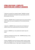 OPMA 3306 EXAM 1 COMPLETE QUESTIONS AND CORRECT ANSWERS&NewLine;&NewLine;