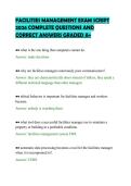 FACILITIES MANAGEMENT EXAM SCRIPT&NewLine;2026 COMPLETE QUESTIONS AND&NewLine;CORRECT ANSWERS GRADED A&plus;