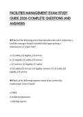 FACILITIES MANAGEMENT EXAM STUDY&NewLine;GUIDE 2026 COMPLETE QUESTIONS AND&NewLine;ANSWERS&NewLine;