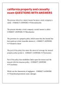 california property and casualty exam QUESTIONS WITH ANSWERS