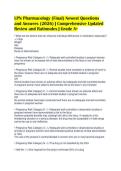 LPN Pharmacology &lpar;Final&rpar; Newest Questions&NewLine;and Answers &lpar;2026&rpar; &vert; Comprehensive Updated&NewLine;Review and Rationales &vert; Grade A&plus;