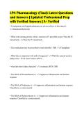 LPN Pharmacology &lpar;Final&rpar; Latest Questions&NewLine;and Answers &vert; Updated Professional Prep&NewLine;with Verified Answers &vert; A&plus; Verified