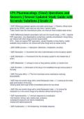 LPN Pharmacology &lpar;Final&rpar; Questions and&NewLine;Answers &vert; Newest Updated Study Guide with&NewLine;Accurate Solutions &vert; Grade A&plus;