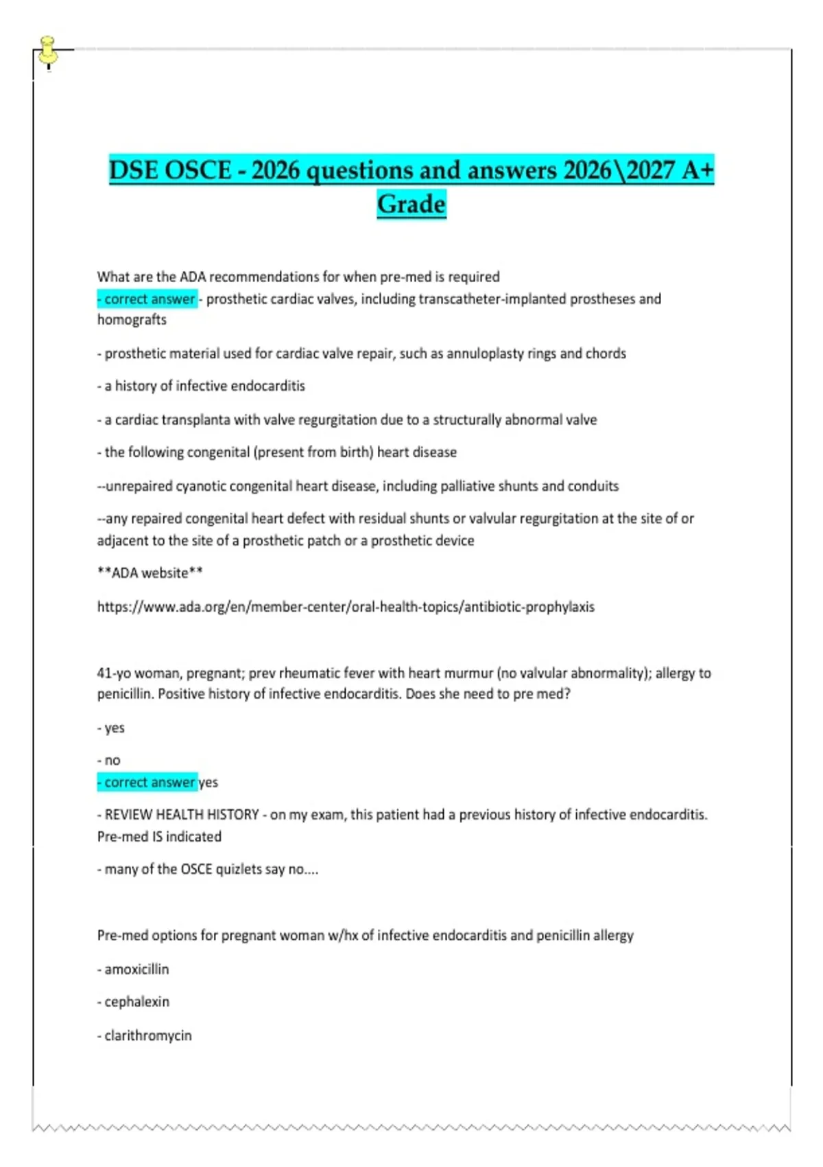 Ocse Questions DSE OSCE 2026 Questions and Answers 2026/2027 A+ Grade Complete ...