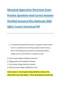 Maryland Apprentice Electrician Exam &NewLine;Practice Questions And Correct Answers &NewLine;&lpar;Verified Answers&rpar; Plus Rationale 2026 &NewLine;Q&A&vert; Instant Download Pdf 