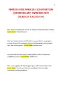 FLORIDA FIRE OFFICER 1 EXAM REVIEW&NewLine;QUESTIONS AND ANSWERS 2026&NewLine;&lpar;ALREADY GRADED A&plus;&rpar;&NewLine;