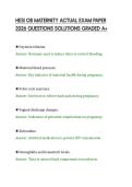 HESI OB MATERNITY ACTUAL EXAM PAPER&NewLine;2026 QUESTIONS SOLUTIONS GRADED A&plus;