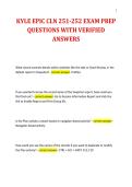 KYLE EPIC CLN 251-252 EXAM PREP&NewLine;QUESTIONS WITH VERIFIED&NewLine;ANSWERS&NewLine;