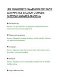 HESI OB MATERNITY EXAMINATION TEST PAPER&NewLine;2026 PRACTICE SOLUTION COMPLETE&NewLine;QUESTIONS ANSWERS GRADED A&plus;