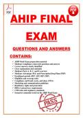 AHIP Medicare Certification &ndash; Final Exam Study Guide &ndash; America&rsquo;s Health Insurance Plans &lpar;AHIP&rpar; &ndash; Complete Questions&comma; Answers & Exam Review&NewLine;&NewLine;
