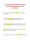 ACCT 2000 FINAL EXAM EOC PRACTICE&NewLine;LOWE-ARDOIN QUESTIONS WITH&NewLine;SOLUTIONS