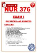 NUR 376 Nursing Leadership & Management &ndash; Exam I Study Guide &ndash; Chamberlain University &ndash; Complete Questions&comma; Answers & Rationales&NewLine;&NewLine;