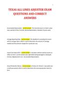 TEXAS ALL LINES ADJUSTER EXAM&NewLine;QUESTIONS AND CORRECT&NewLine;ANSWERS