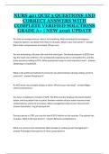 NURS 401 &ndash; Quiz 3 &ndash; Questions and Correct Answers with Complete Solutions &lpar;Updated 2026 Study Guide&rpar;