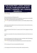 CCM EXAM PREP LATEST 2026&sol;2027&NewLine;ACTUAL EXAM QUESTIONS WITH&NewLine;CORRECT ANSWERS 100&percnt; VERIFIED&NewLine;GRADED A&plus;