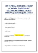 Updated Latest EMT Final Exam Practice Questions and Verified Answers Comprehensive Emergency Medical Technician Certification Study Resource for Students 2026&ndash;2027&period;
