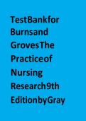 Test Bank for Burns and Grove&rsquo;s the Practice of Nursing Research 9th Edition&NewLine;