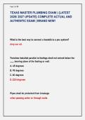 TEXAS MASTER PLUMBING EXAM &vert; &lbrace;LATEST &NewLine;2026&sol; 2027 UPDATE&rcub; COMPLETE ACTUAL AND &NewLine;AUTHENTIC EXAM &vert; BRAND NEW&excl;