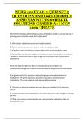 NURS 401 &ndash; Exam 2 Quiz Set 5 &ndash; Questions and Correct Answers with Complete Solutions &lpar;Updated 2026 Study Guide&rpar;