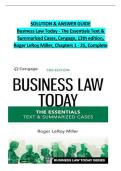 Solution Manual &ndash; Business Law Today&colon; The Essentials&comma; Text and Summarized Cases&comma; 13th Edition by Roger LeRoy Miller &vert; Complete Verified Answers 2025