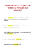 MARYVILLE NURS 611 PATHO EXAM 1&NewLine;QUESTIONS WITH VERIFIED&NewLine;SOLUTIONS