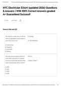 NYC Electrician EXAM &lpar;updated 2026&rpar; Questions & Answers &vert; With 100&percnt; Correct Answers graded A&plus; Guaranteed Success&excl;&excl;&NewLine;&NewLine;