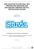 2026&vert; POLESTAR PILATES FINAL TEST PREPARATION QUESTIONS AND EXPLANATORY ANSWERS FOR FULL CERTIFICATION SUCCESS