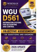 WGU D561 Information Systems for Accounting and Control Objective Assessment &vert; OA Questions and Answers &vert; 2026 Update &vert; 100&percnt; Correct&period;