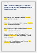 PA AUCTIONEER EXAM &vert; &lbrace;LATEST 2026&sol; 2027 &NewLine;UPDATE&rcub; COMPLETE ACTUAL AND AUTHENTIC &NewLine;EXAM &vert; BRAND NEW&excl;