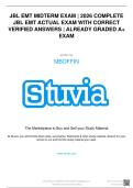 JBL EMT MIDTERM EXAM &vert; 2026 COMPLETE JBL EMT ACTUAL EXAM WITH CORRECT VERIFIED ANSWERS &vert; ALREADY GRADED A&plus; EXAM 