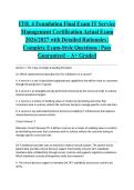 ITIL 4 Foundation Final Exam IT Service Management Certification Actual Exam 2026&sol;2027 with Detailed Rationales &vert; Complete Exam-Style Questions &vert; Pass Guaranteed &ndash; A&plus; Graded&NewLine;&NewLine;