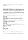 BIO 180 FINAL EXAM QUESTIONS AND VERIFIED ANSWERS