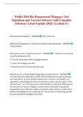 Publix Deli Rio Department Manager Test Questions and Correct Answers with Complete Solution &vert; Latest Update 2026 &vert; Graded A&plus;