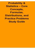 Probability and Statistics Core Concepts Formulas Distributions and Practice Problems Study Guide Complete Review 2025&sol; 2026