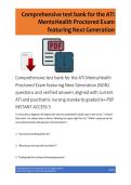Updated Latest Comprehensive Test Bank for ATI Mental Health Proctored Exam 5 Full Practice Questions and Verified Answers Based on Current Psychiatric Nursing Standards 2026&ndash;2027&period;