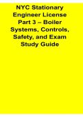NYC Stationary Engineer License Part 3 Boiler Systems Controls Safety and Exam Study Guide 2025&sol; 2026