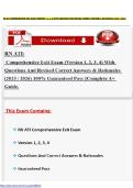 RN ATI COMPREHENSIVE EXIT EXAM &lpar;VERSION 1&comma; 2&comma; 3&comma; 4&rpar; WITH QUESTIONS AND REVISED CORRECT ANSWERS & RATIONALES &NewLine;