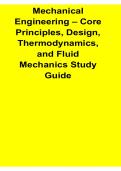 Mechanical Engineering Core Principles Design Thermodynamics and Fluid Mechanics Study Guide Complete Review 2025&sol; 2026