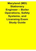 Maryland MD Stationary Engineer Boiler Operations Safety Systems and Licensing Exam Study Guide 2025&sol; 2026
