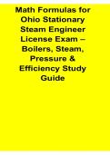 Math Formulas for Ohio Stationary Steam Engineer License Exam Boilers Steam Pressure and Efficiency Study Guide 2025&sol; 2026